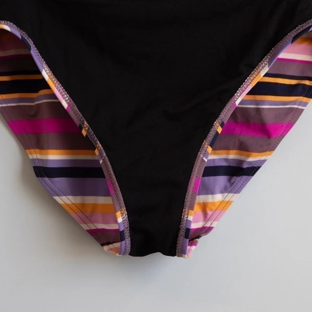 Simply Swim multi color stripe one piece bathing suit-S